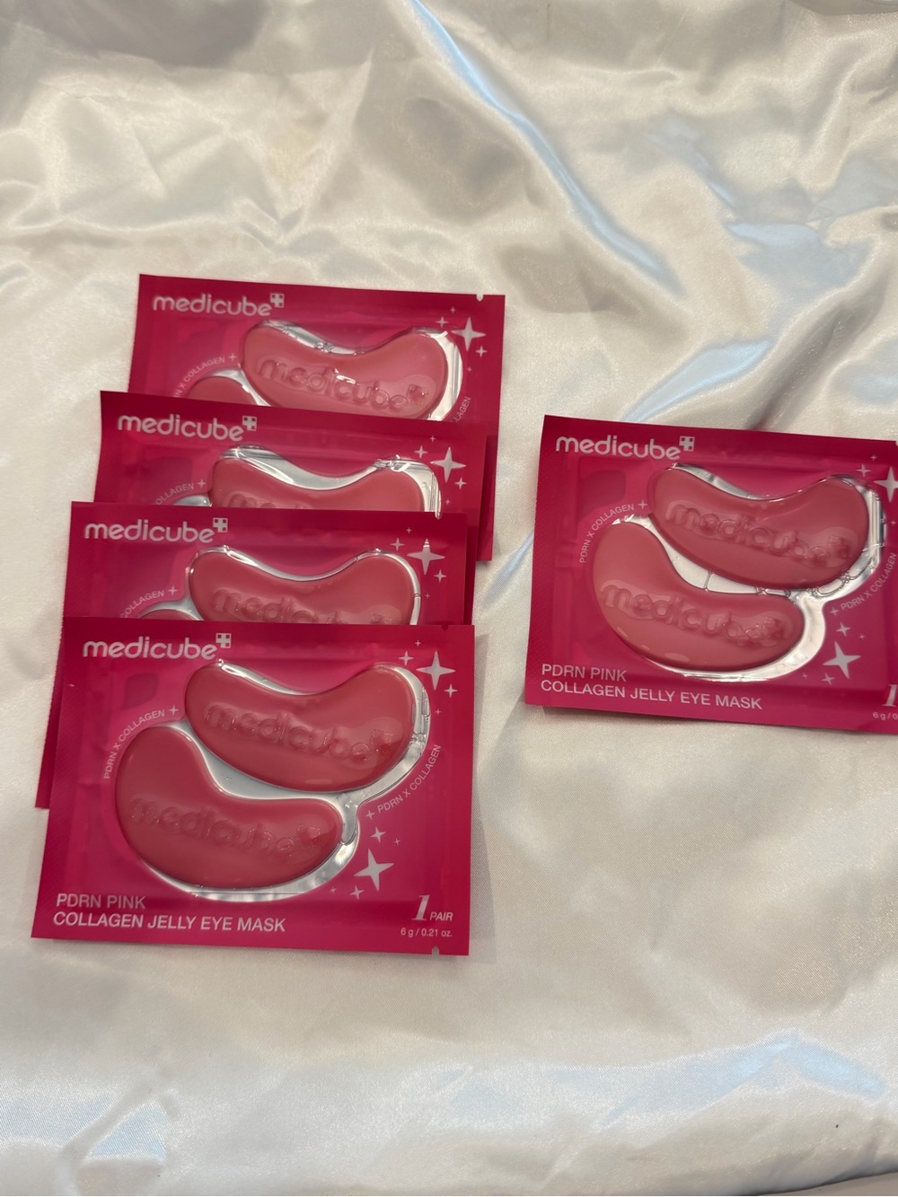 Medicube Jelly Eye Mask PDRN Pink Collagen Hydrogel Eye Patches - 5 Packs